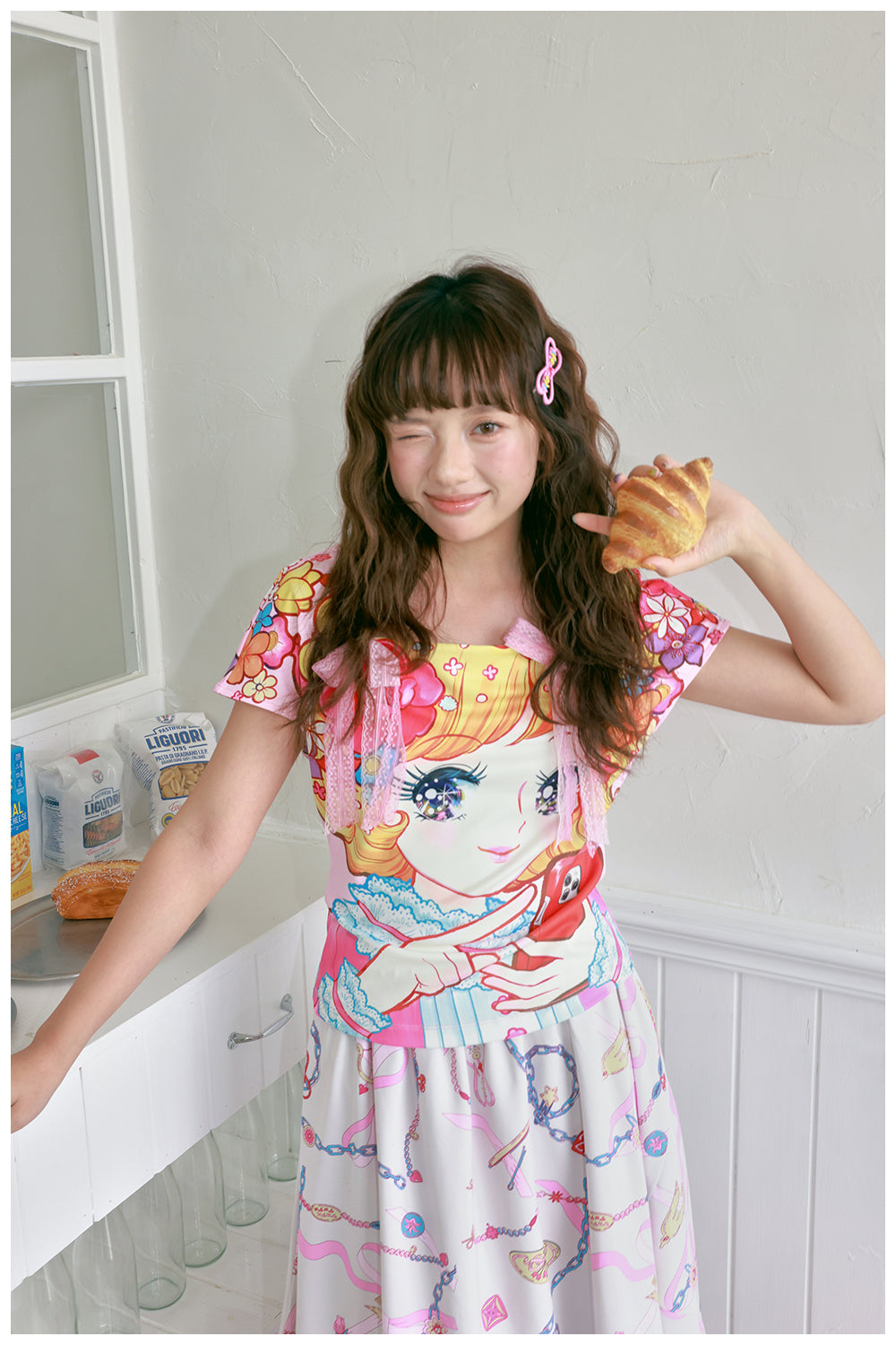 tntntutu Cute Summer Top | Harajuku Pink Lace Bow Girl Short Sleeve Tee tshirt tntntutu