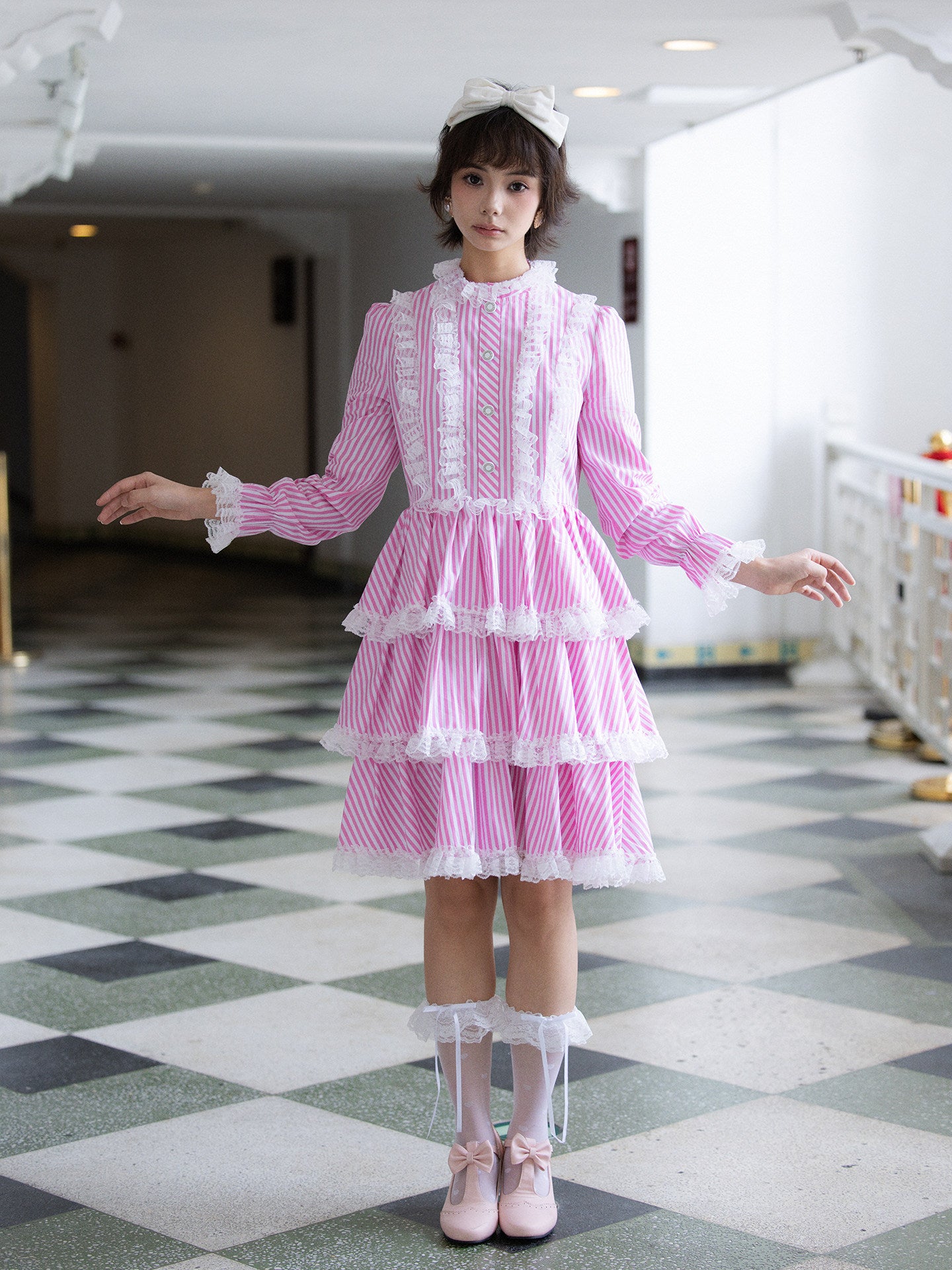 Nanjun Vintage - Pink Lace Cake Dress dress Nanjun Vintage