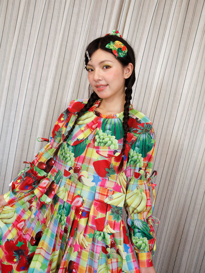 FRUITS - Kawaii Fruit Print Doll Collar Long Sleeve Dress dress Fruits