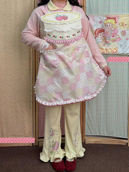 Little Berry - Strawberry Cake Embroidered Apron apron Little Berry