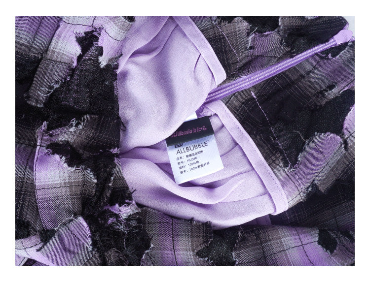 Allbubble - Purple Black Lace Mini Skirt skirt Allbubble