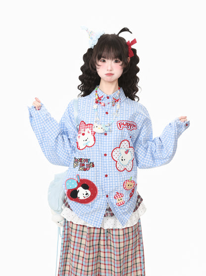 Languid Park - Cute Embroidered Collar Shirt
