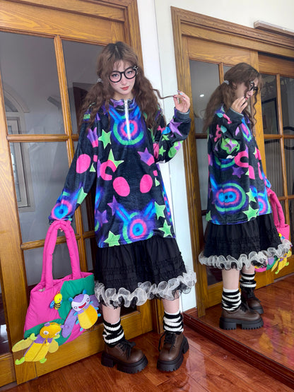 Leerroo - Y2K Kawaii Fleece Sweatshirt sweatshirt Leerroo