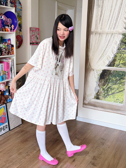 bunnybunnygun - Floral Oversized Dress dress bunnybunnygun