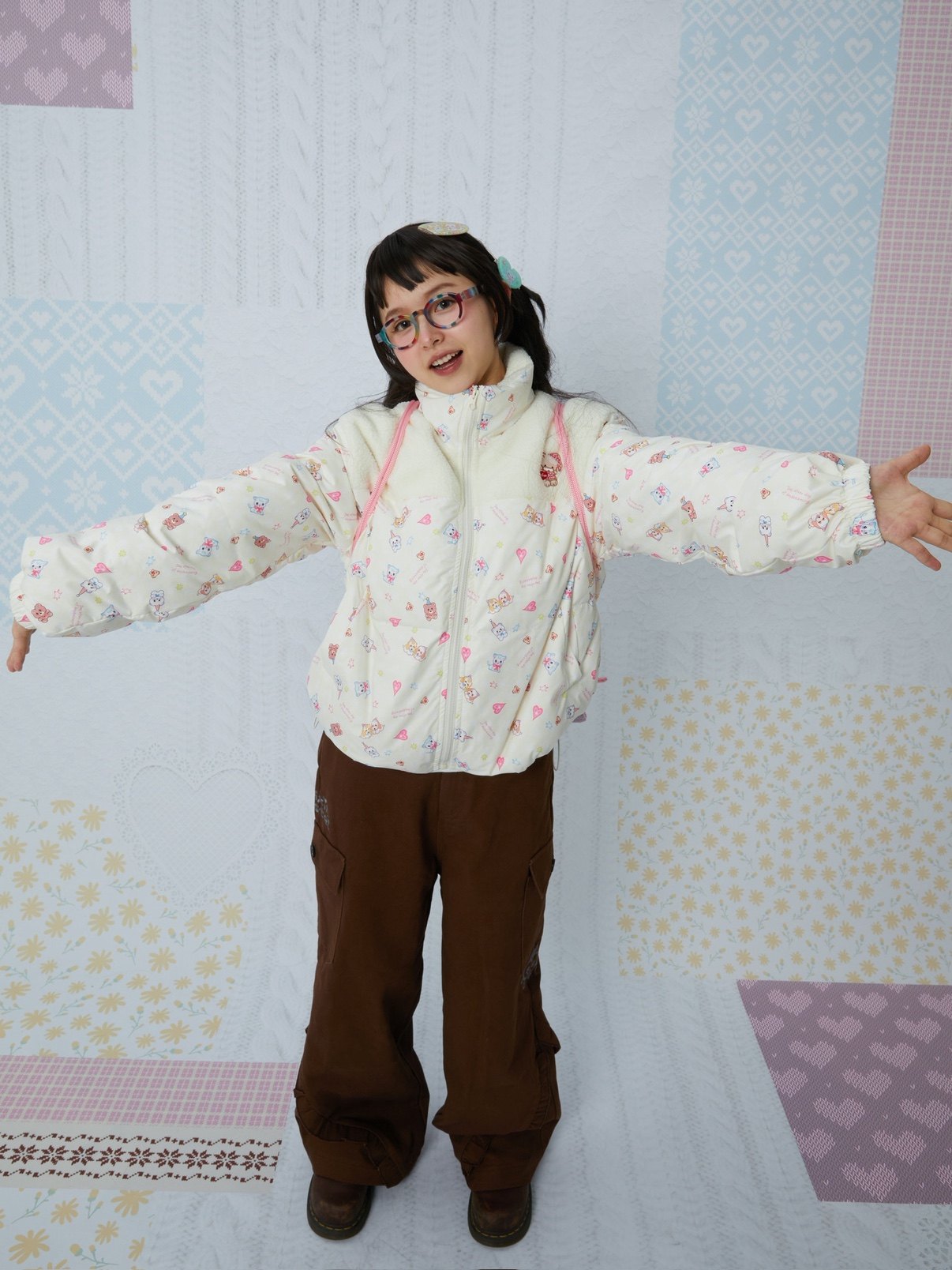 KaiXin hostel - Cute Print Down Jacket coat KaiXin hostel