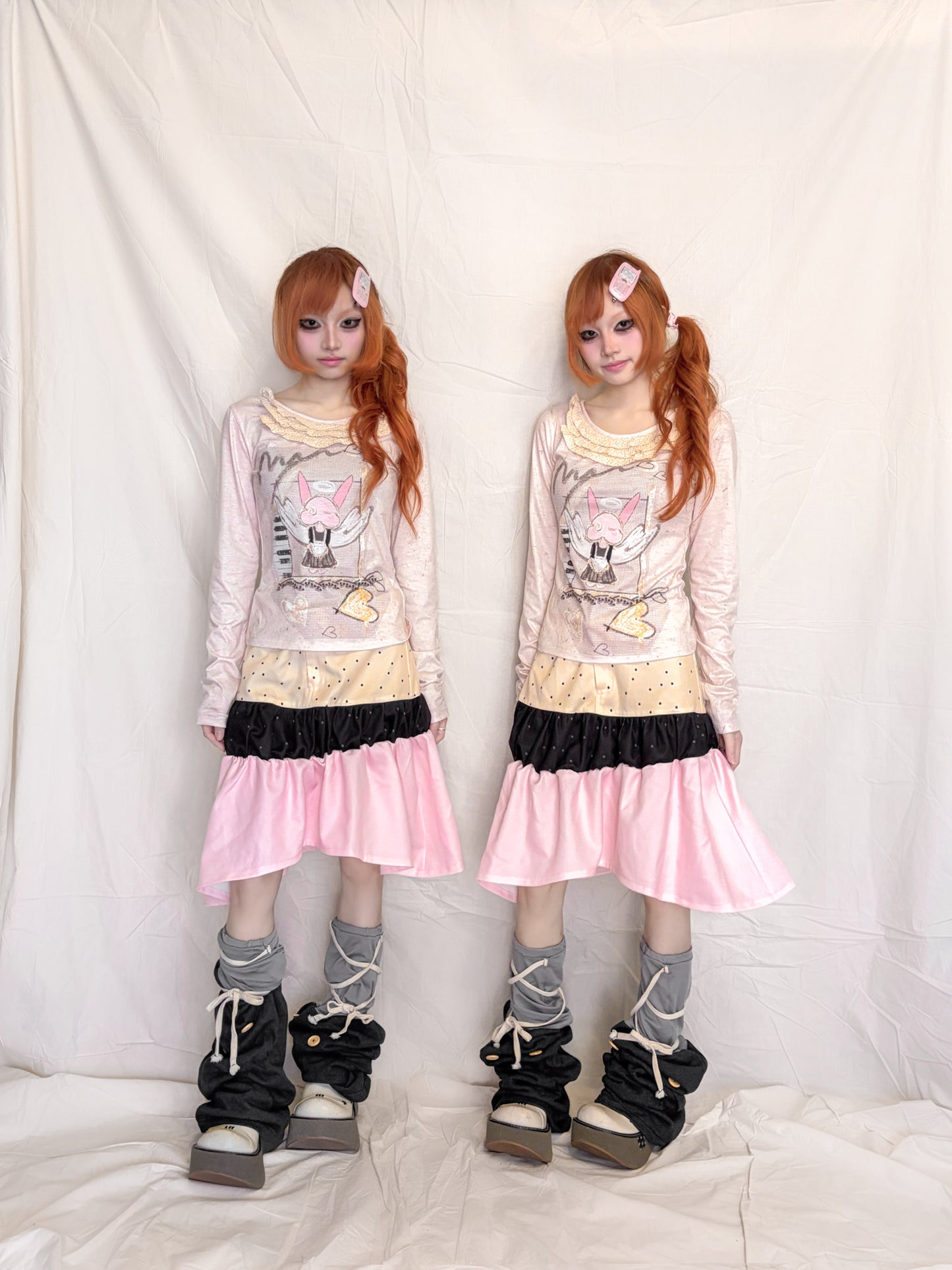 YJM with biubiu - Lace Collar Long Sleeve Top shirt YJM with biubiu