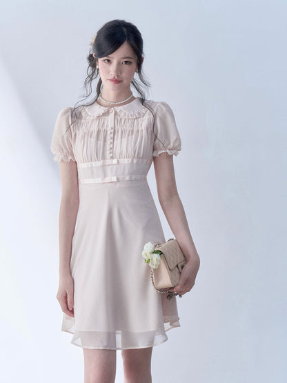 SOS SEAMSTRESS - Bow Puff Collar Dress dress SOS SEAMSTRESS