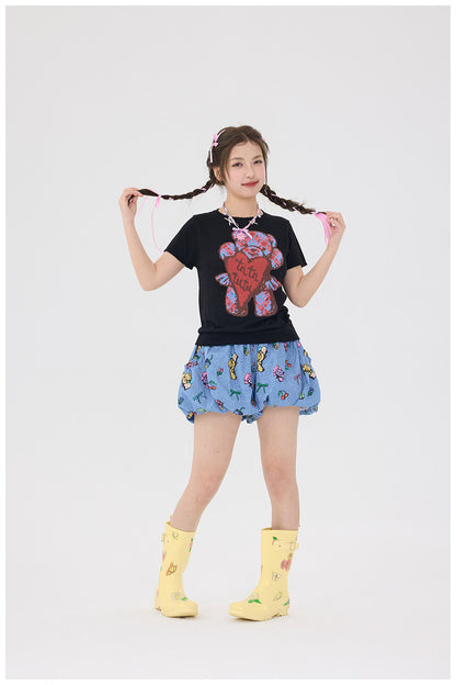 tntntutu - Denim Bear Bubble Shorts shorts tntntutu
