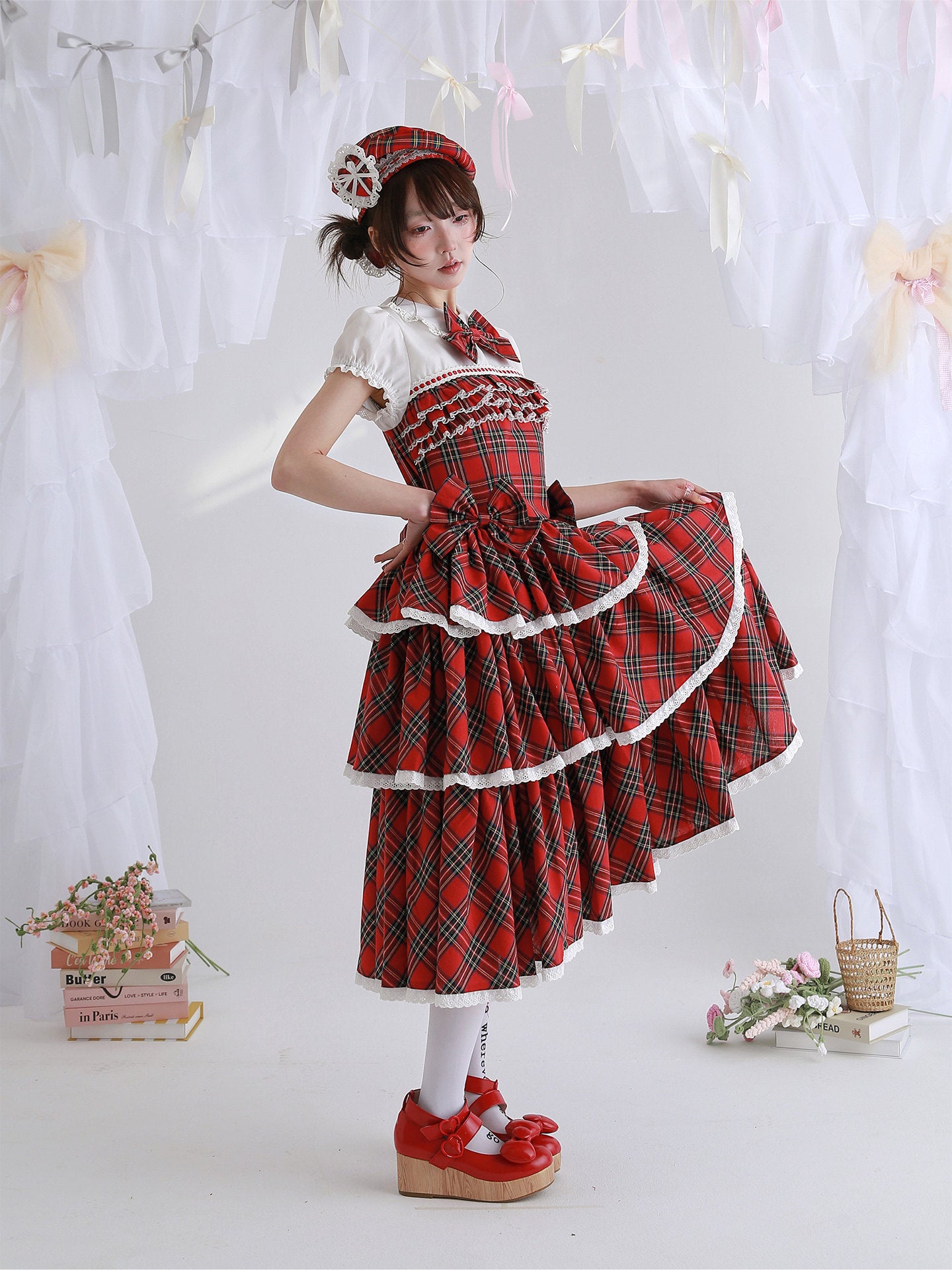 SOS MEME CLUB - Red Cake Lolita Dress dress SOS MEME CLUB