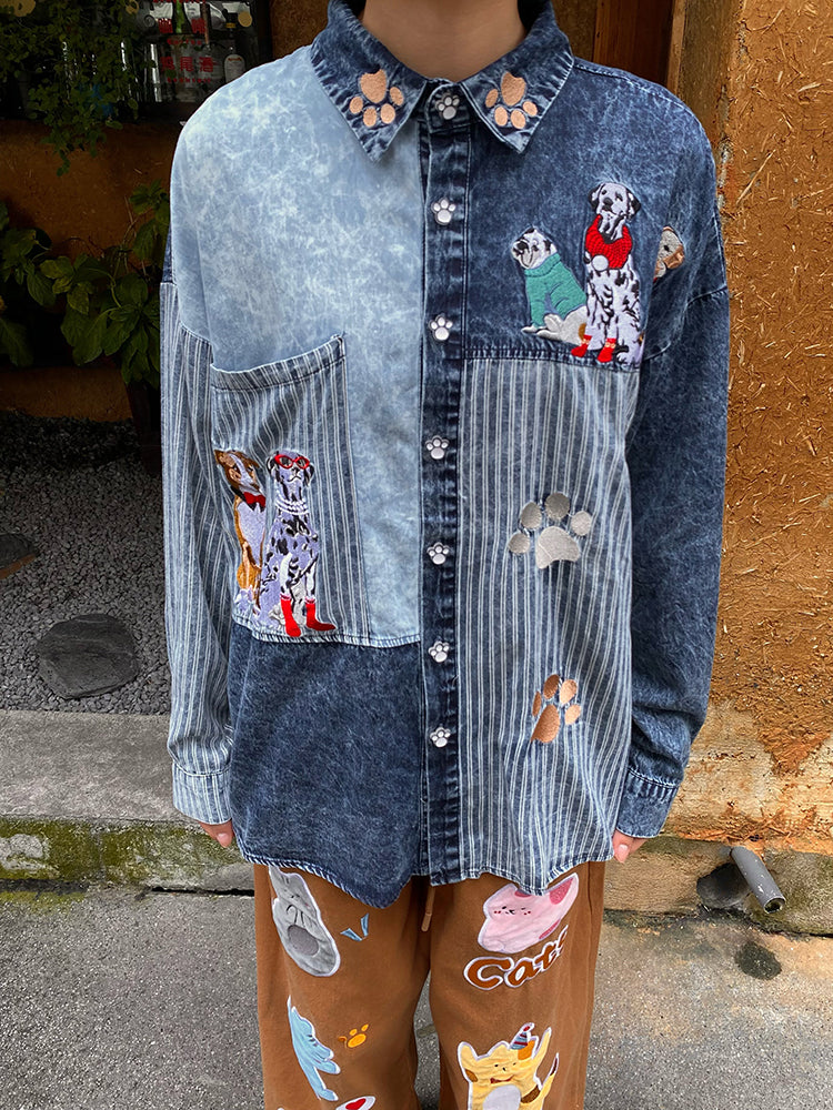 BIBULU - KidCore Embroidered Striped Long Sleeve Shirt shirt BIBULU