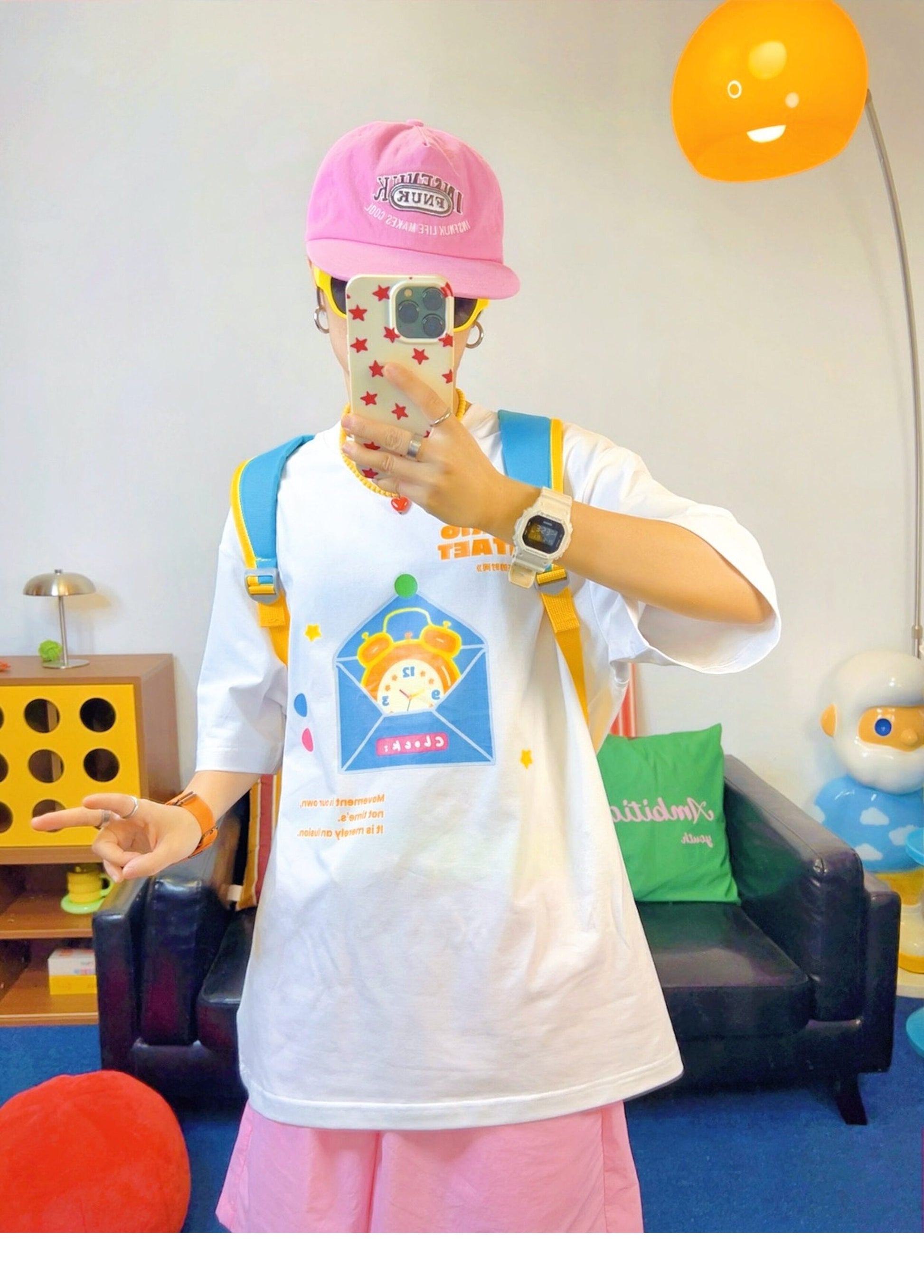 KURIOSITAET - White Playful Cotton Print Tee tee KURIOSITAET