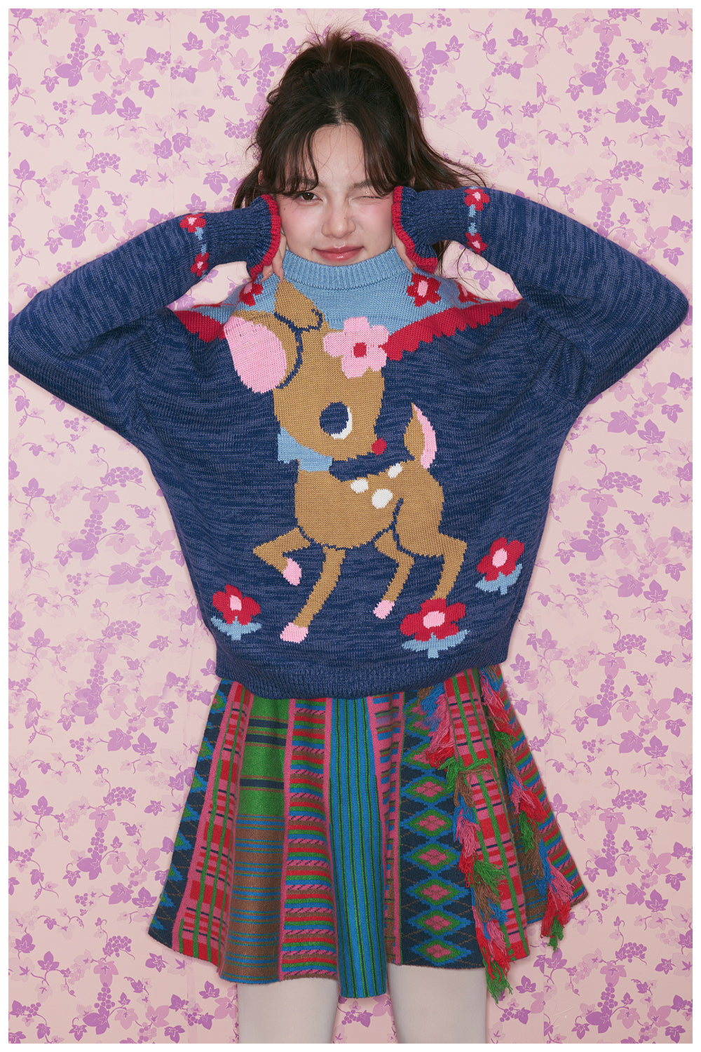 tntntutu - Kidcore Knit Deer Pullover Sweater sweater tntntutu