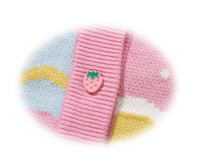 shishihshop - Strawberry Puppy Cotton Cardigan cardigan shishihshop