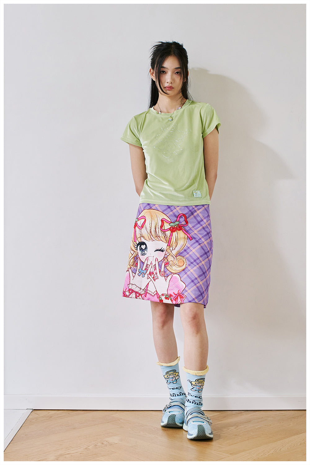tntntutu Purple Plaid Skirt | Cute Girl Print Skirt | Vintage Cute Mini Skirt skirt tntntutu