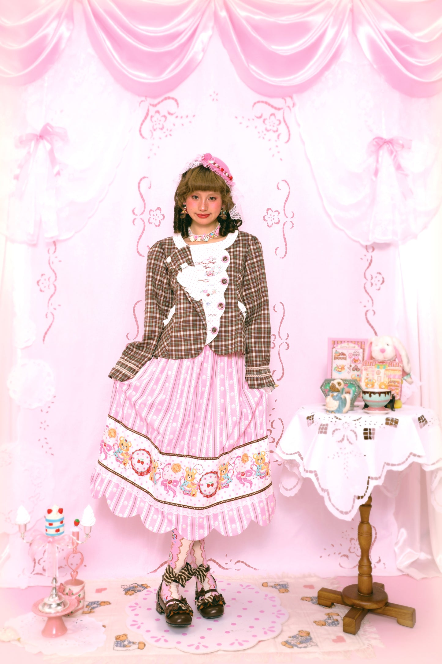 utra Jump - Kawaii Blazer Vintage Pink Brown Jacket jacket Lutra Jump