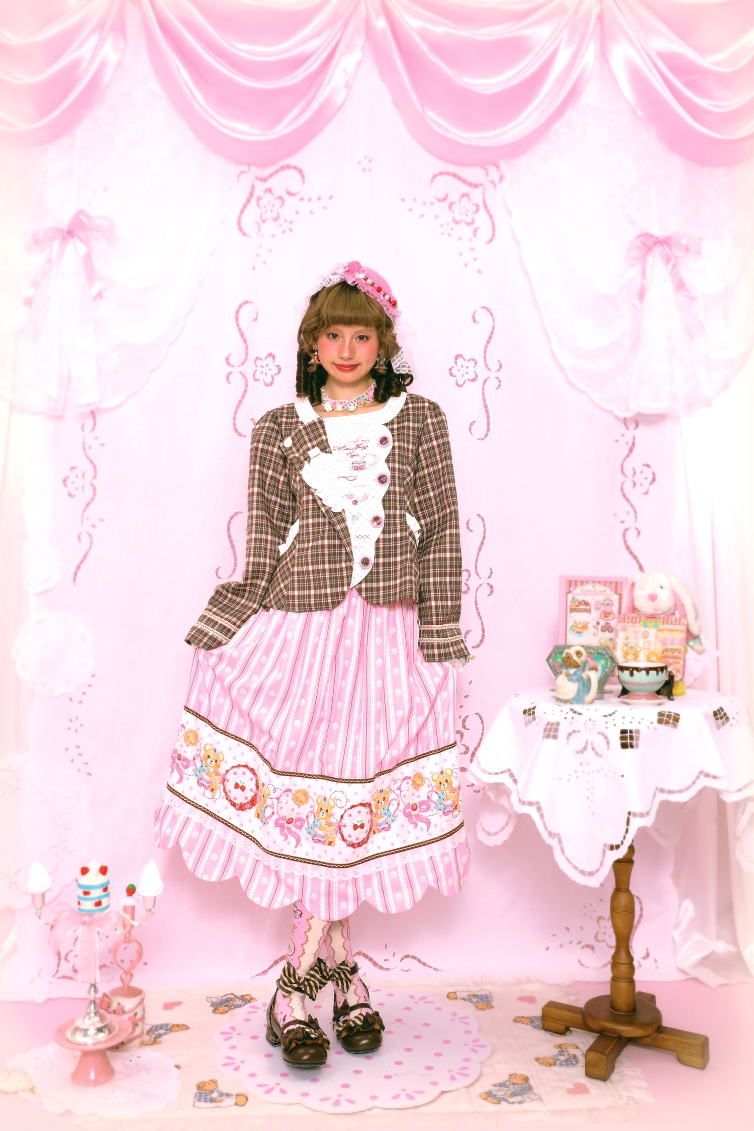 utra Jump - Kawaii Blazer Vintage Pink Brown Jacket jacket Lutra Jump