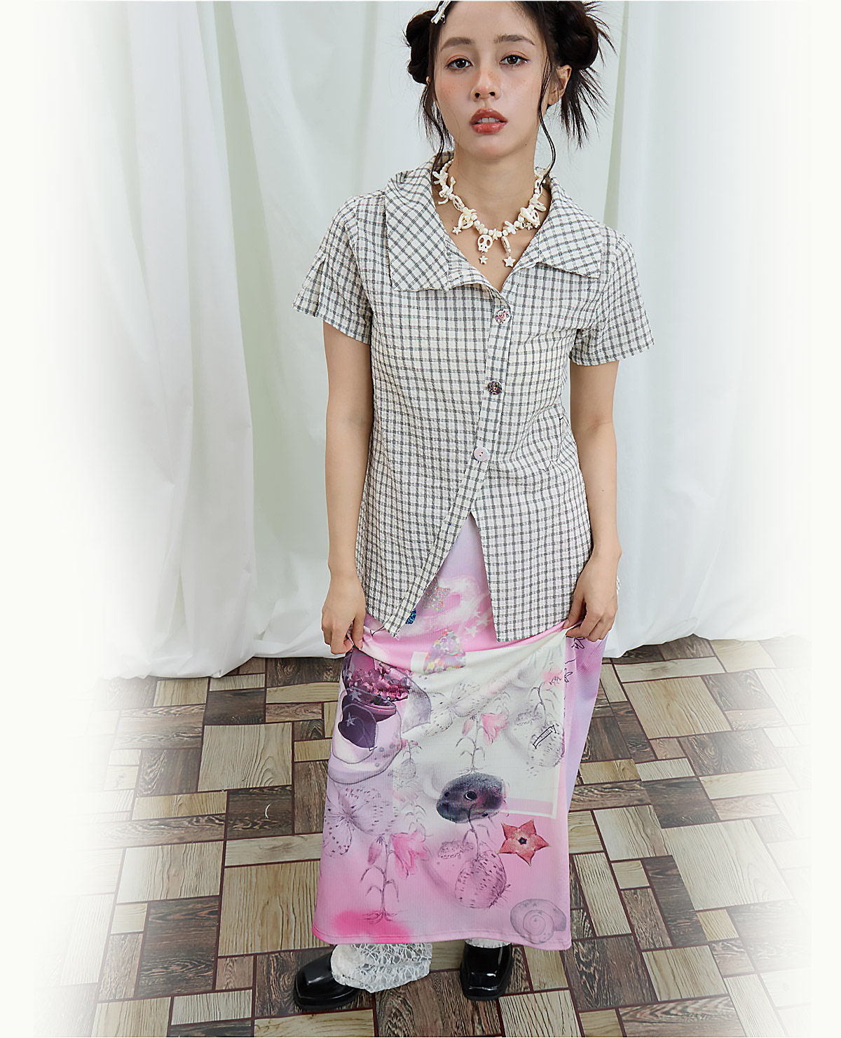 Moon Meadow - Lily Sketch Print Maxi Skirt skirt Moon Meadow