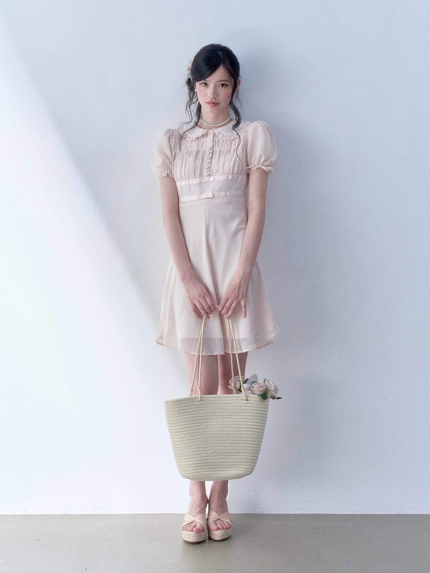 SOS SEAMSTRESS - Bow Puff Collar Dress dress SOS SEAMSTRESS