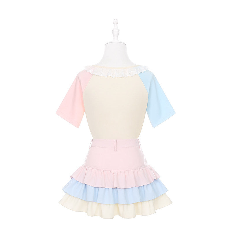 Dear Doll - Fairy Kei Rainbow Unicorn Colorblock Set set dear doll