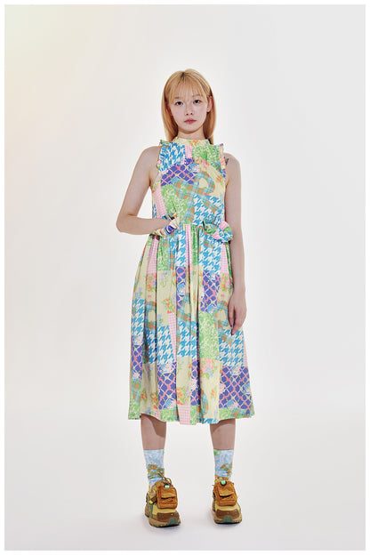 Tntntutu Patchwork Dress | Halter Neck Dress | Sleeveless Checkered Dress dress tntntutu