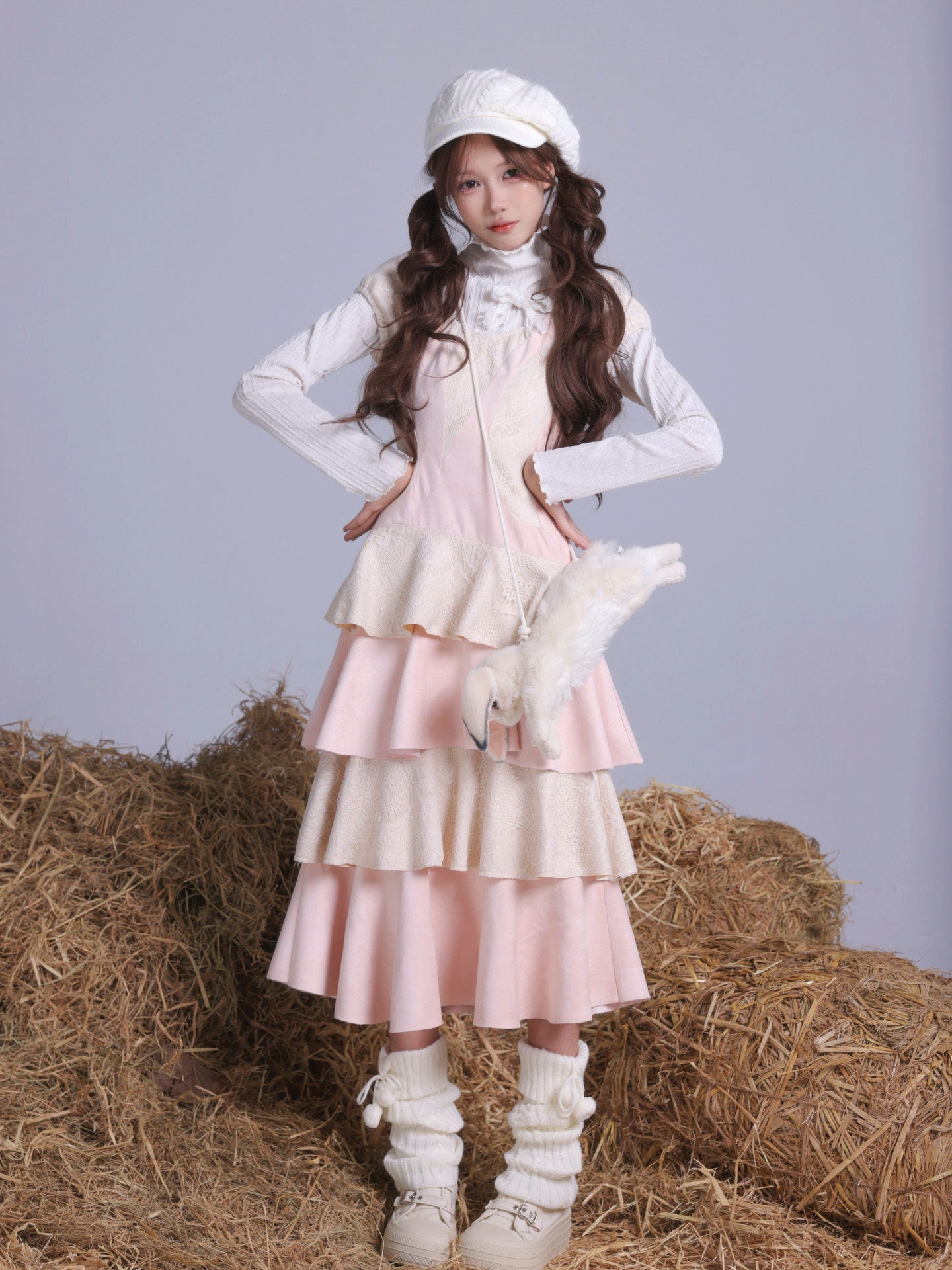 Rose Island - Girly Kei Lace Patchwork Dress dress Rose island Pink S