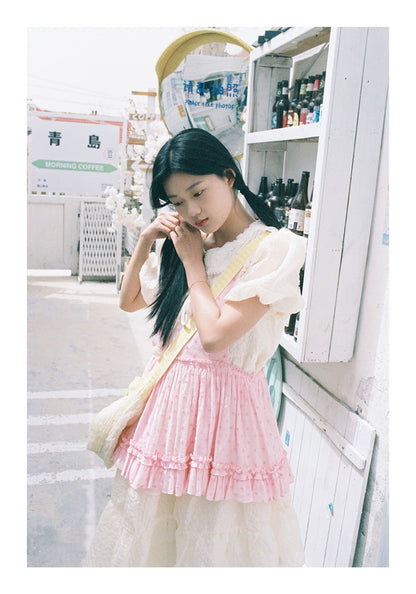 DADANAKO - Pink Polka Dot Pinafore Dress dress DADANAKO