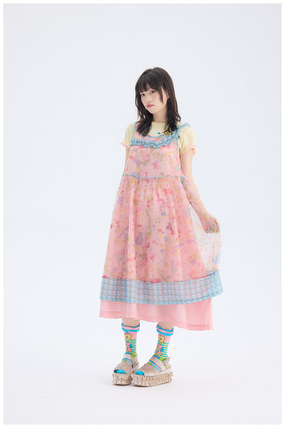 tntntutu - Pink Rabbit Mesh Dress | Fairy Kei Pastel Harajuku Kawaii Dress dress tntntutu