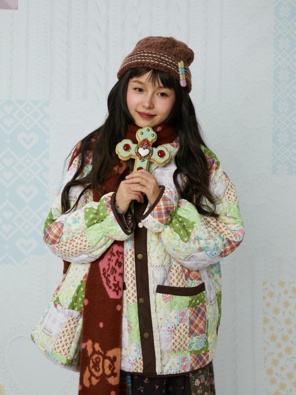 KaiXin hostel - Quilted Cute Print Padded Jacket coat KaiXin hostel