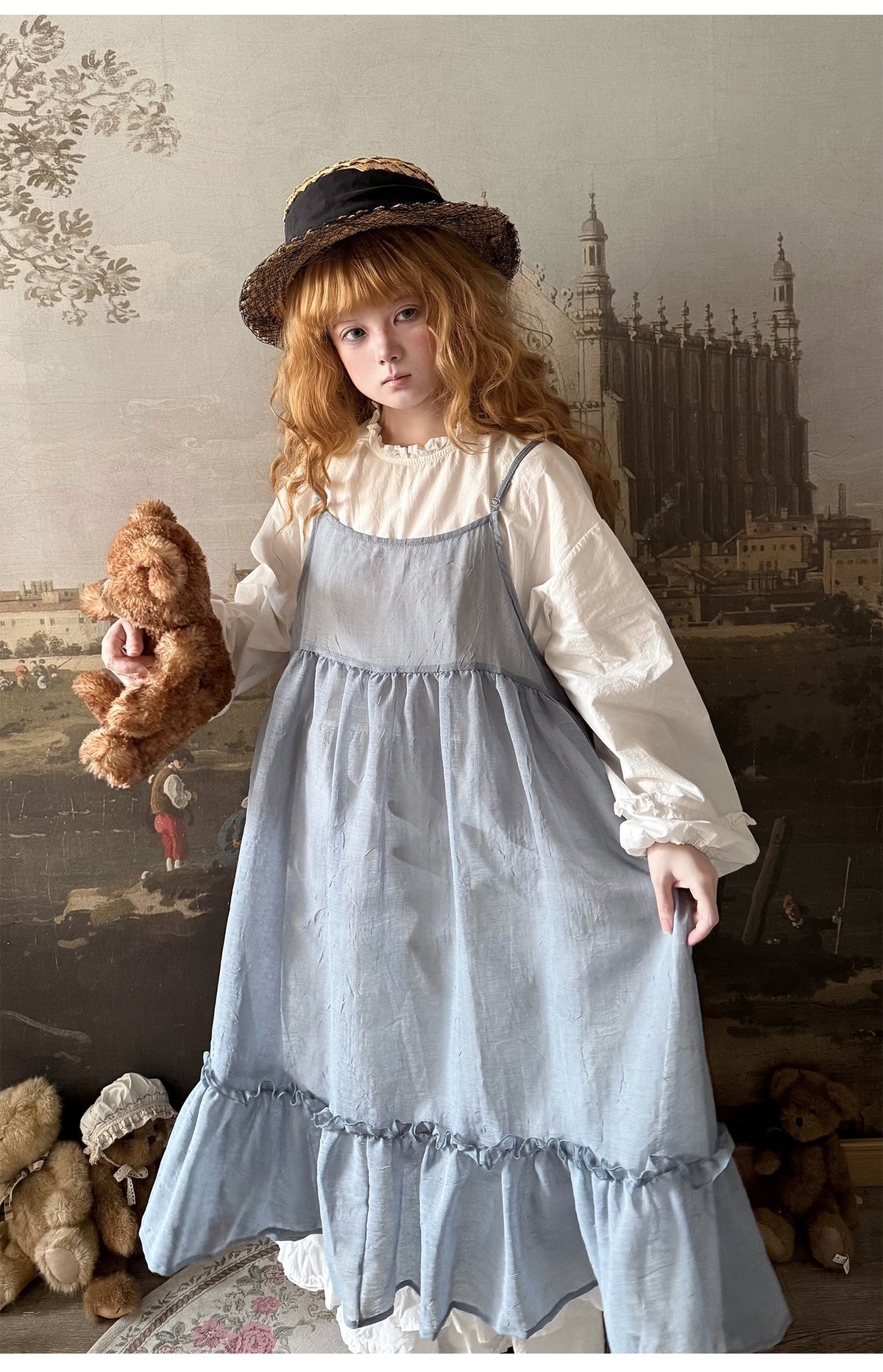 Labeau - White Puff Sleeve Lace Collar Loose Cotton Dress dress Labeau