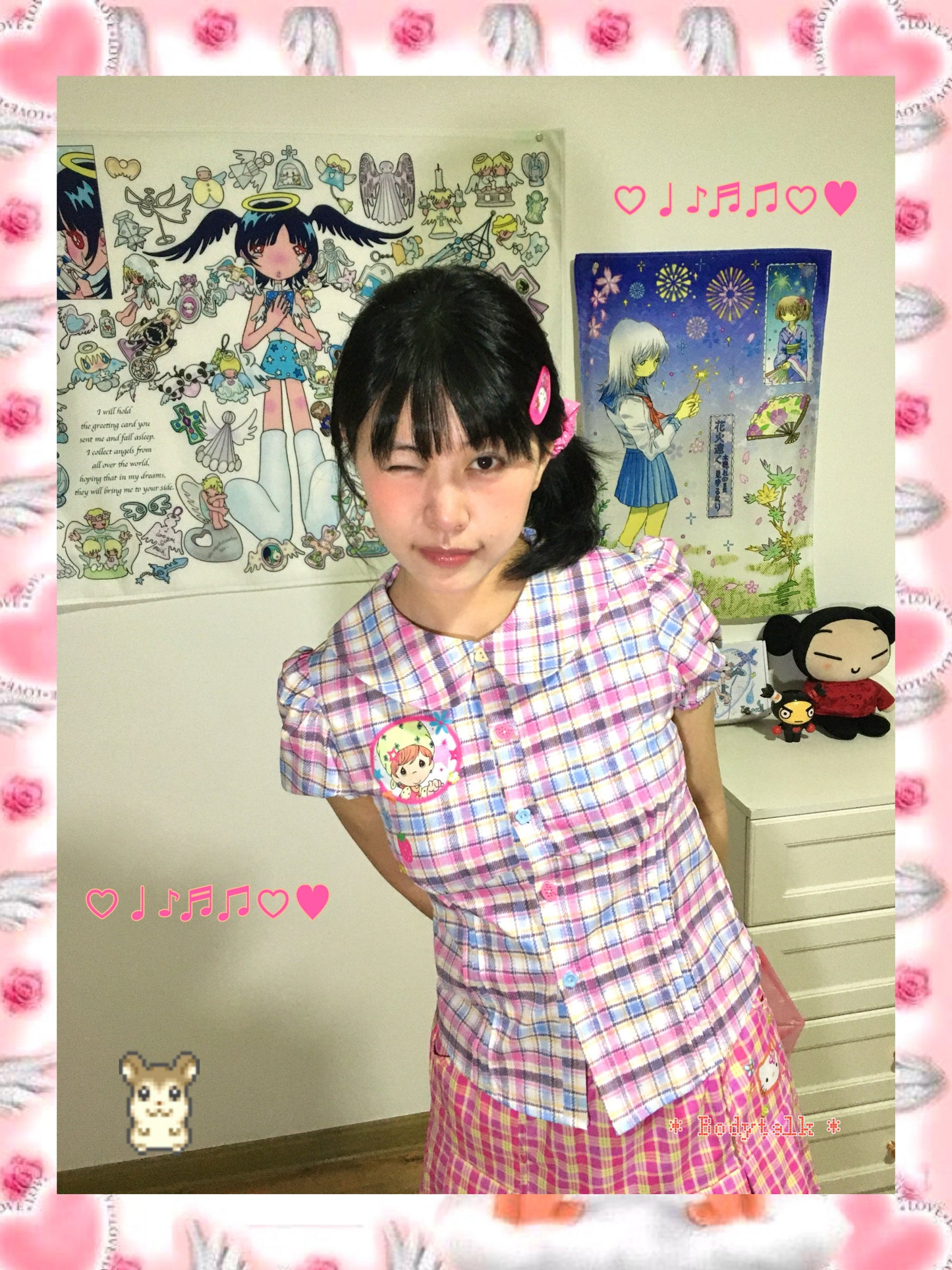 Bodytalk - Doll Collar Print Blouse shirt bodytalk