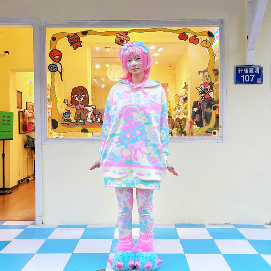 Rainbow Universe RUX - Candy Decora Kei Hoodie Set set Rainbow Universe RUX Set (Hoodie+Yoga Pants) S