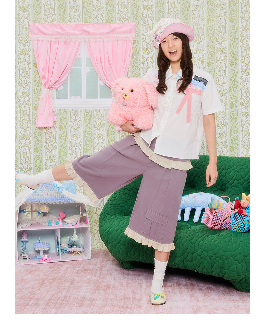 UnsocialNight - Star Patch Cropped Cargo Pants pants UnsocialNight