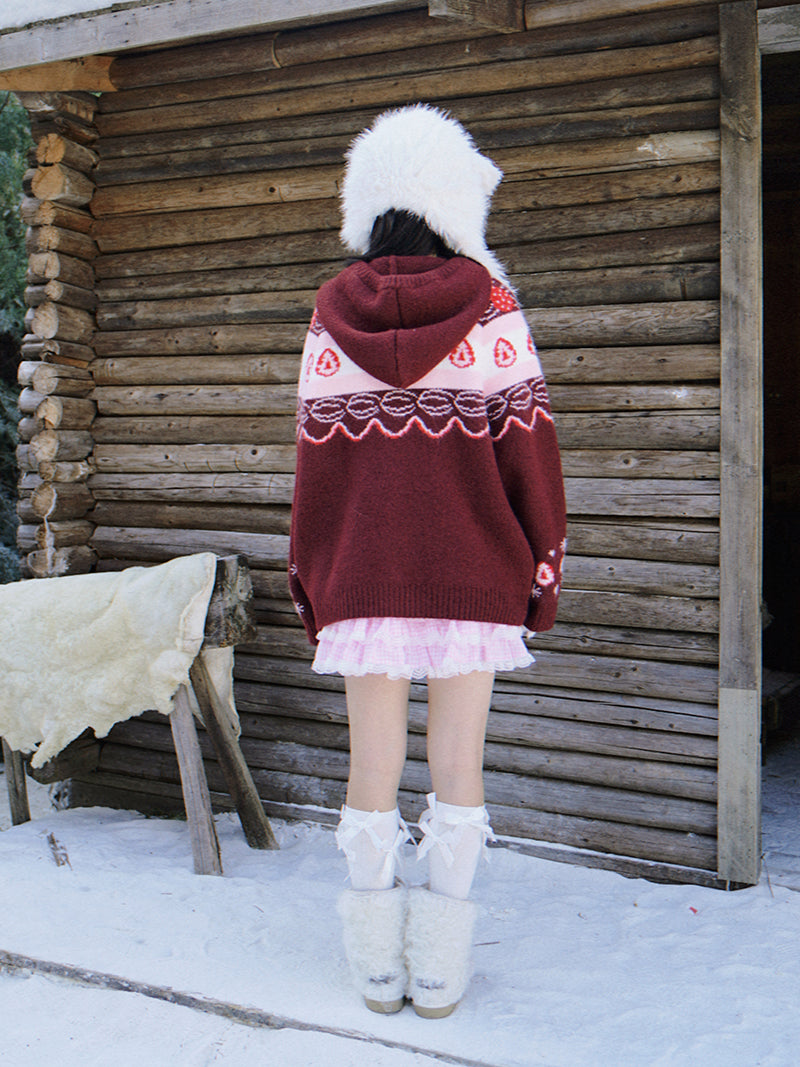 Strawberry Cake Fair Isle Cardigan - daytoday everyday institute