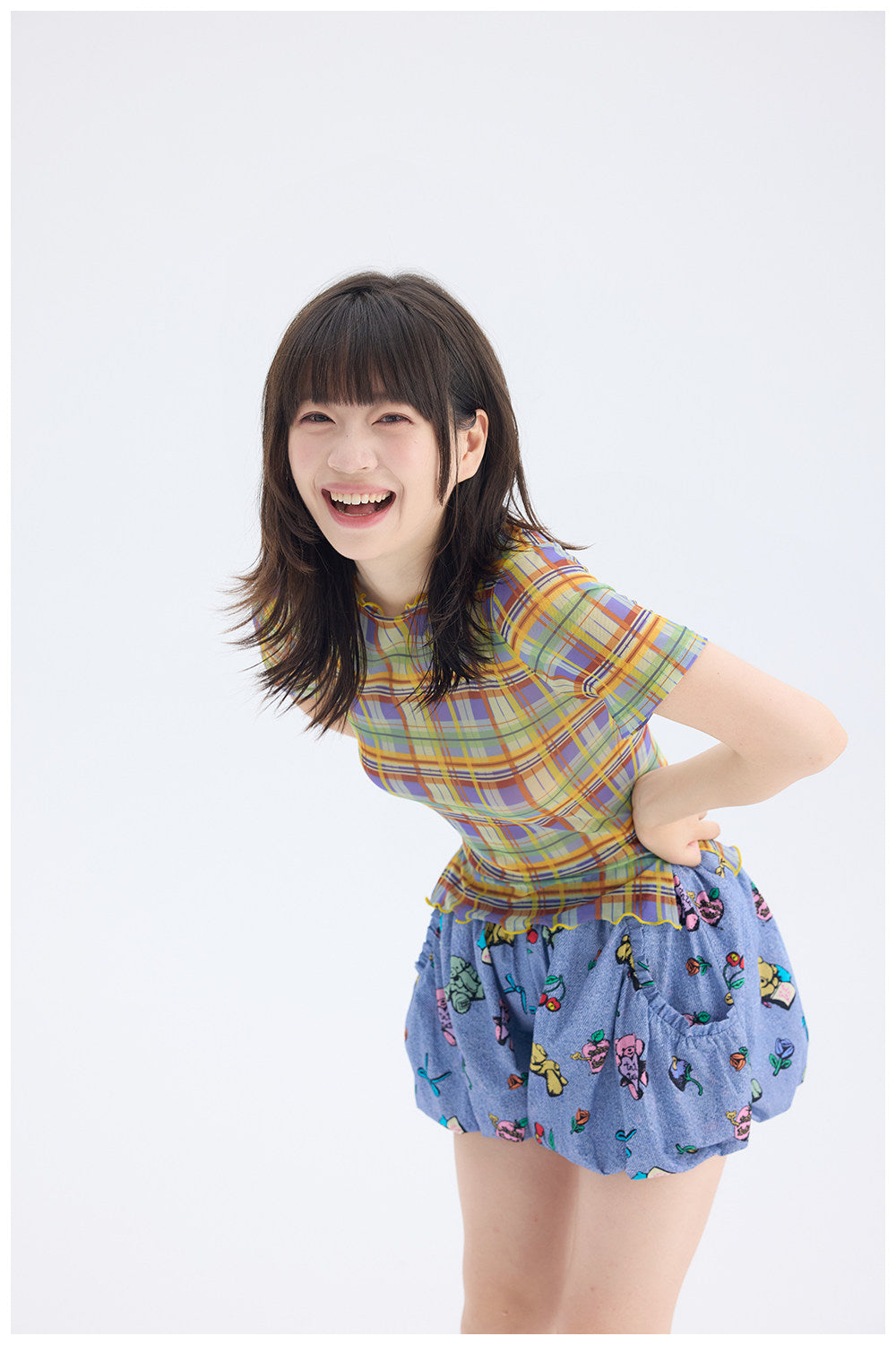 tntntutu - Pink Plaid Mesh Top | Fairy Kei Kawaii Harajuku Layering Shirt tshirt tntntutu