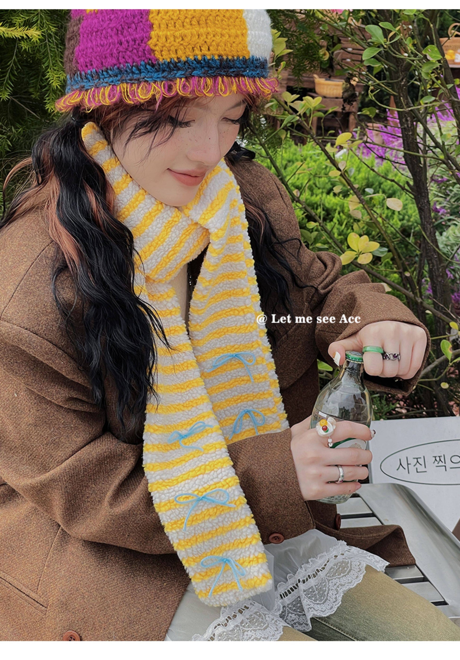 LET ME SEE - Kawaii Colorblock Lamb Scarf scarf let me see