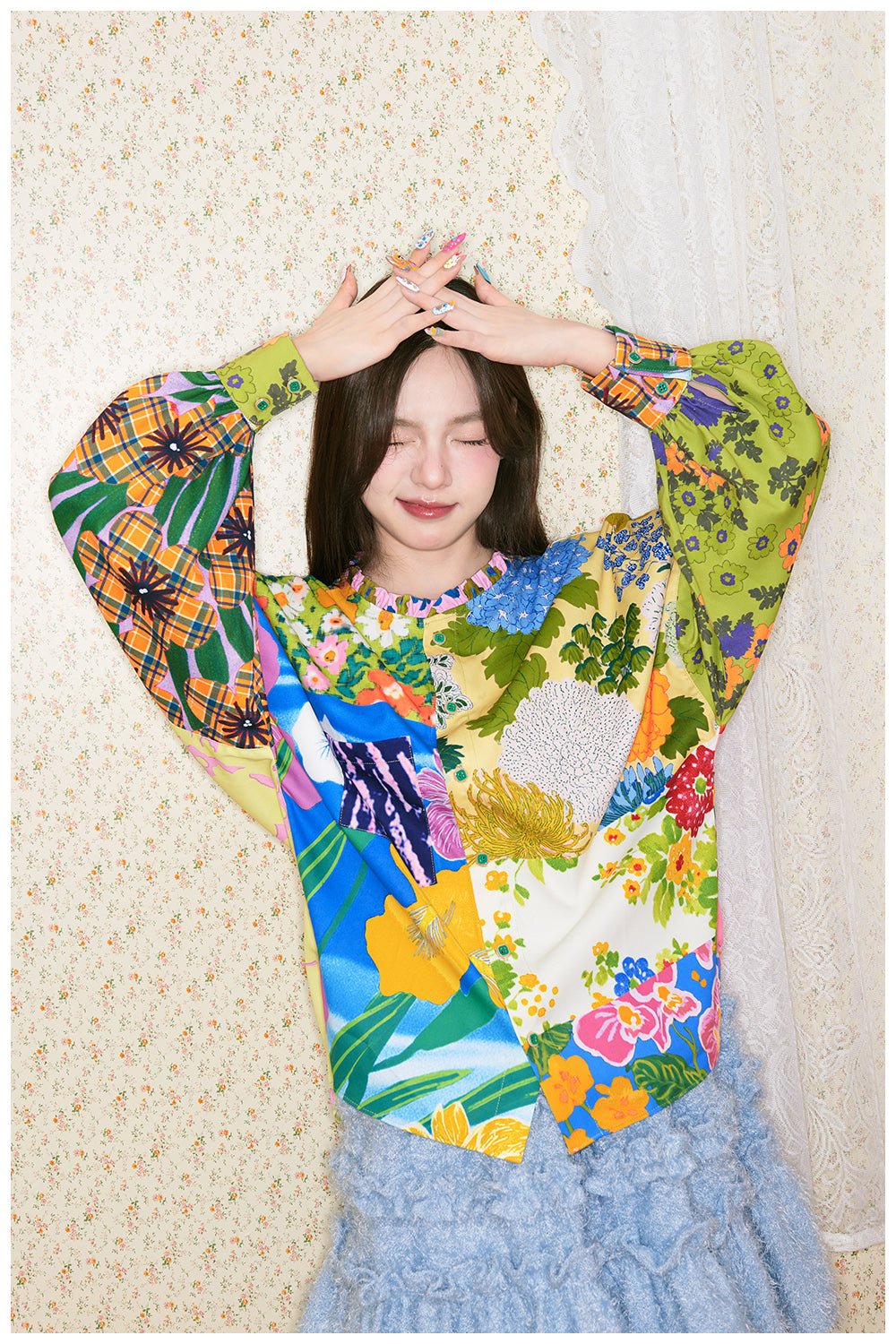 tntntutu - Patchwork Floral Vintage Blouse shirt tntntutu
