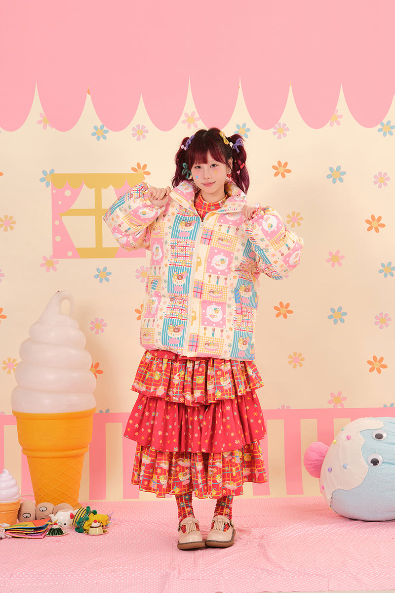 NIKKOU - Kawaii Two-Tone Cake Skirt Lolita skirt Nikkou home