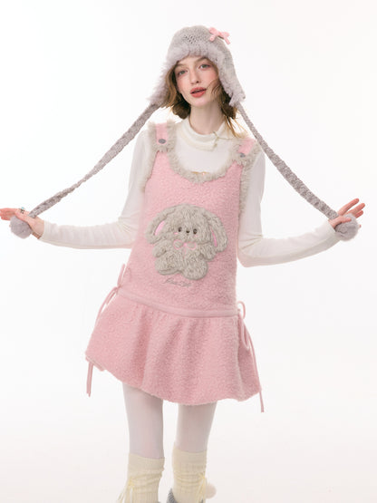 ziziFei - Girly Kei Plush Bunny Pocket Dress dress ziziFei