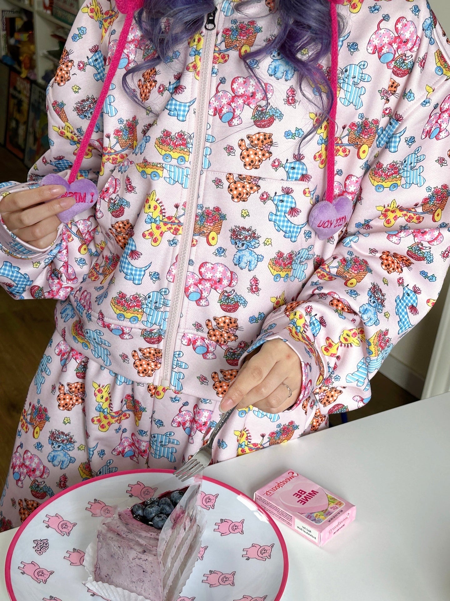 BunnyBunnyGun - Harajuku Vintage Animal Sweatshirt Pink Loose Fit hoodie bunnybunnygun