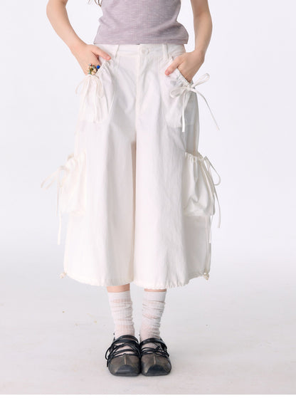 ziziFei - White Pocket Wide Leg Pants pants ziziFei