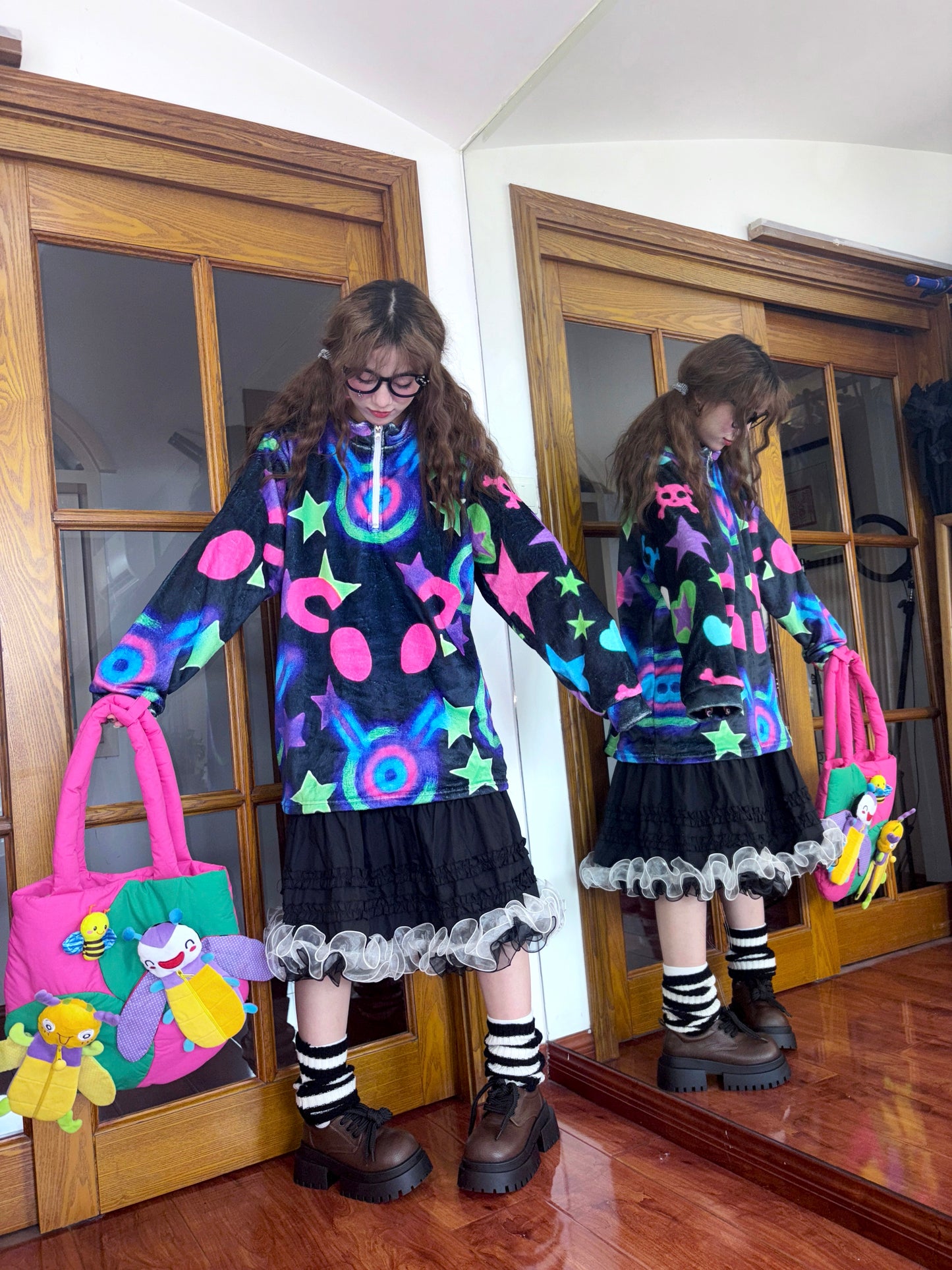 Leerroo - Y2K Kawaii Fleece Sweatshirt sweatshirt Leerroo