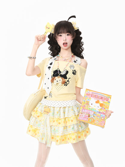 Languid Park - Polka Dot Short Sleeve Top tshirt Languid Park