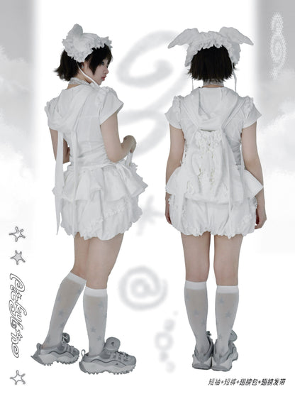 PICKY BONE - Star Angel Wing Headband Hat hat picky bone All White