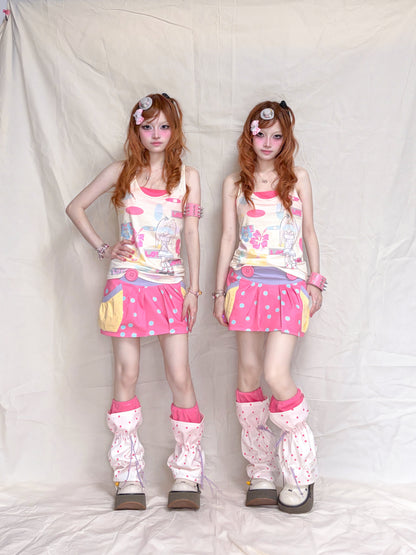YJM with biubiu - Vintage LOVE Layered Tank Top camisole YJM with biubiu