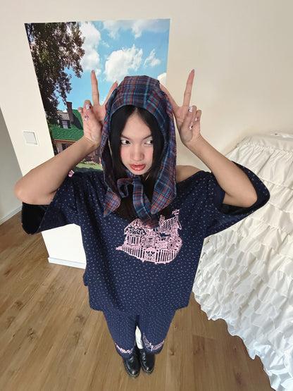 Bunnybunnygun - Floral Waffle Off Shoulder Top sweatshirt Land Decora
