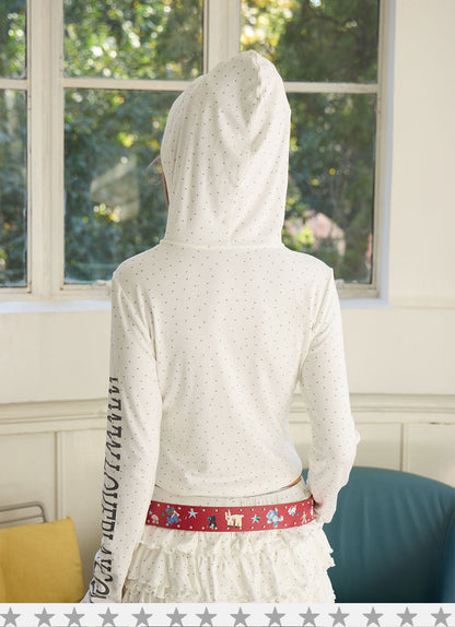 loveplay – Star Print Cropped Hoodie Tee hoodie loveplay