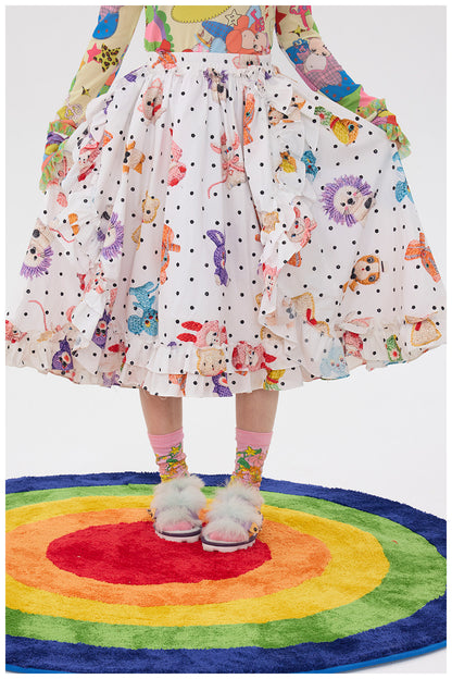 tntntutu - Polka Crochet A-Line Skirt skirt tntntutu