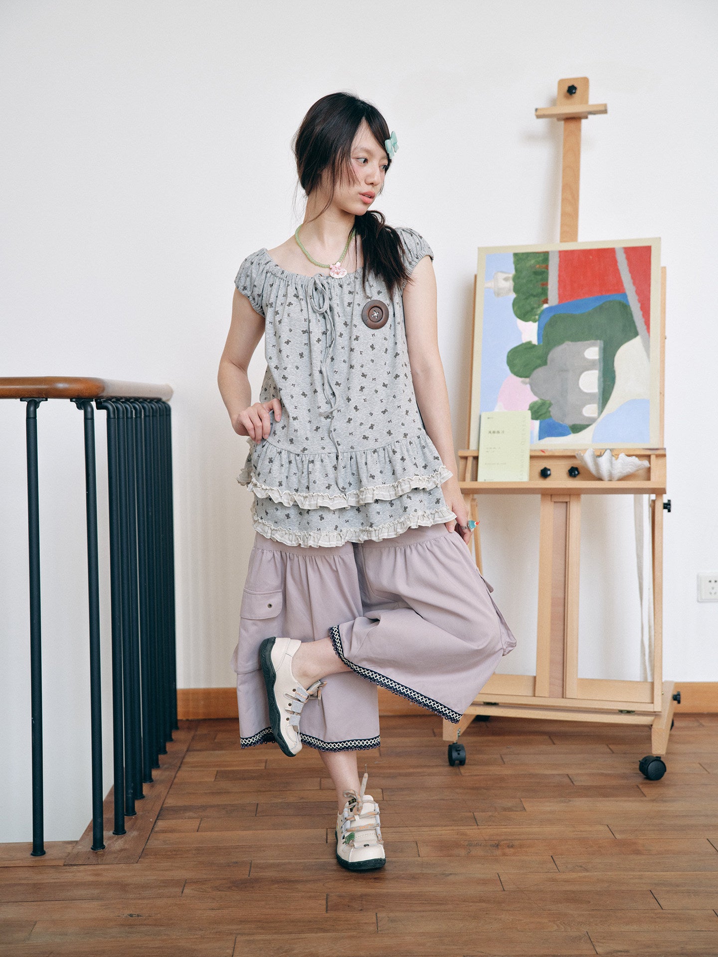 Have A Meal - Purple Lace Wide Leg Pants