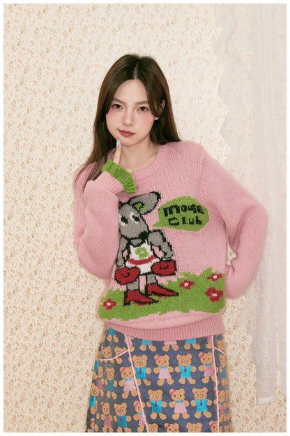 tntntutu - Pink Mouse Knit Sweater sweater tntntutu