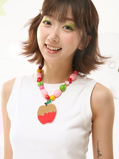 FRUITS Original Necklace | Fruit Apple Wood Bead Necklace necklace Fruits